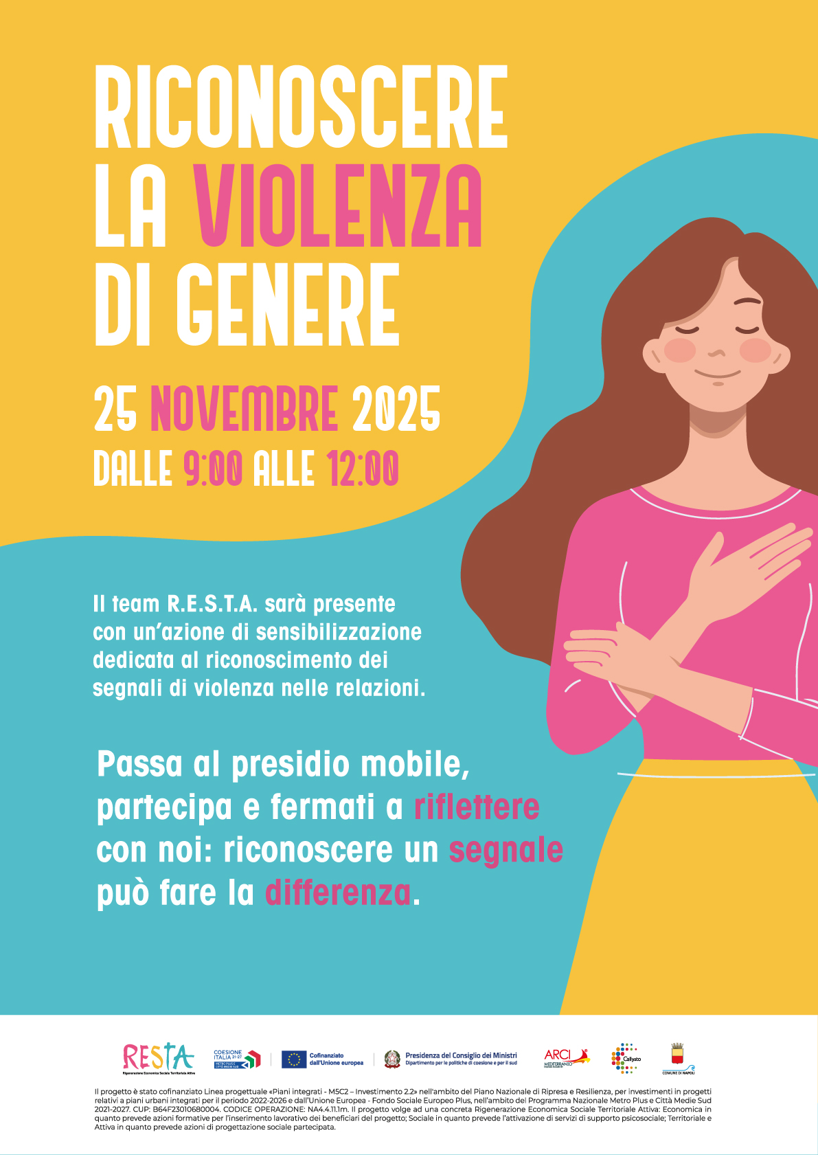 Il 27 novembre, R.E.S.T.A. invita la comunità a riflettere sulla violenza di genere