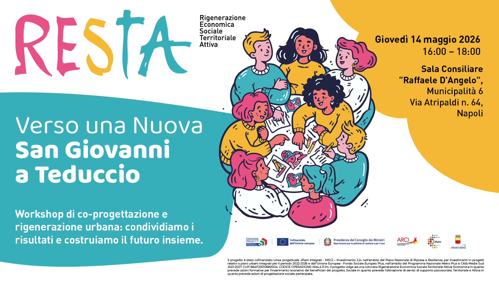 Verso la rigenerazione di Taverna del Ferro: il 14 maggio un workshop per costruire il futuro del quartiere
