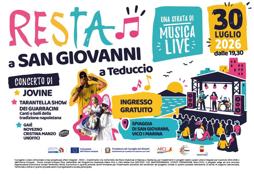 Musica e comunità sul mare: l’estate del Progetto RESTA si accende a San Giovanni a Teduccio